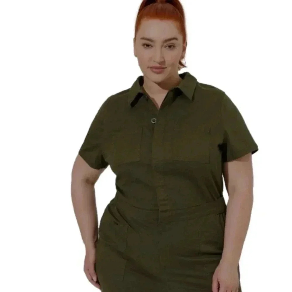 Torrid Green Twill Plus Size Jumper Size 18 - Picture 2 of 6
